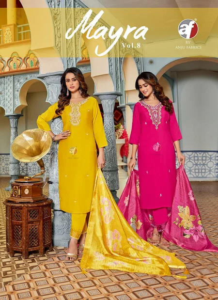 Mayra Vol 8 By Af Modal Silk With Hand Work Top With Bottom Dupatta Wholesale Market In Surat With Price
